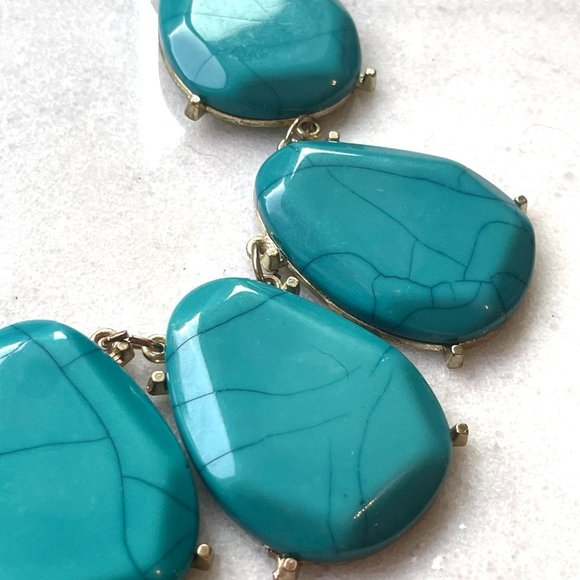 Turquoise Statement Necklace, Bold, Chunky, Summer, Fun, Upcycled, Redesigned - Picture 6 of 7